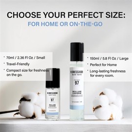 W.Dressroom No.97 April Cotton Perfume (5.28 oz) – Living Clear Perfume, Body Mist & Fabric Spray for Clothes, Bedding & Room, Water-Based, Travel Size