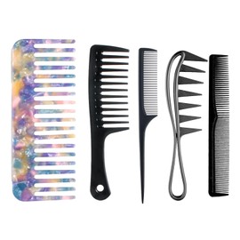 Curl Comb 5 Pieces Comb for Curls Curl Comb Natural Curls Curls Comb Antistatic Anti-Break Comb Coarse Tooth Hair Brush Wide Hair Comb Curly Hair Long Hair Comb Unisex