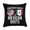 American Raised With Mexican Roots USA Mexico Flag Throw Pillow