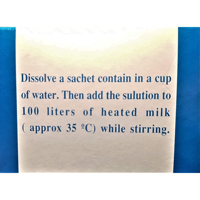 Microbial Rennet Pack of 10 sachets x 1g Use one