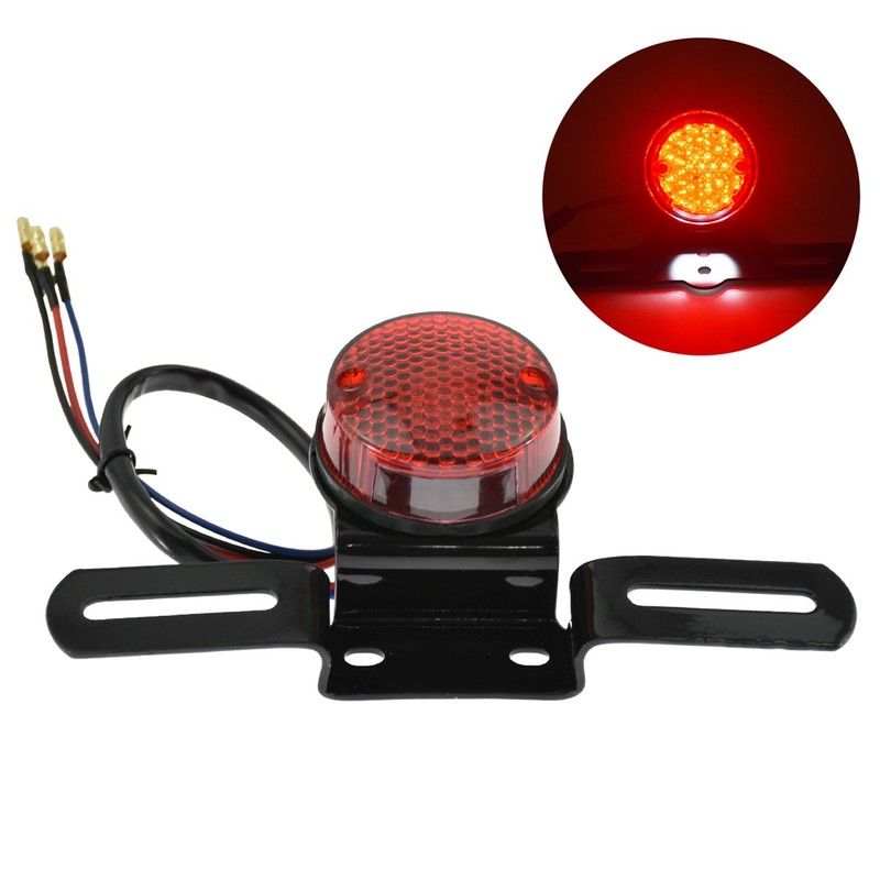 HDBUBALUS Motorcycle Tail Light LED Brake Light License Plate Light