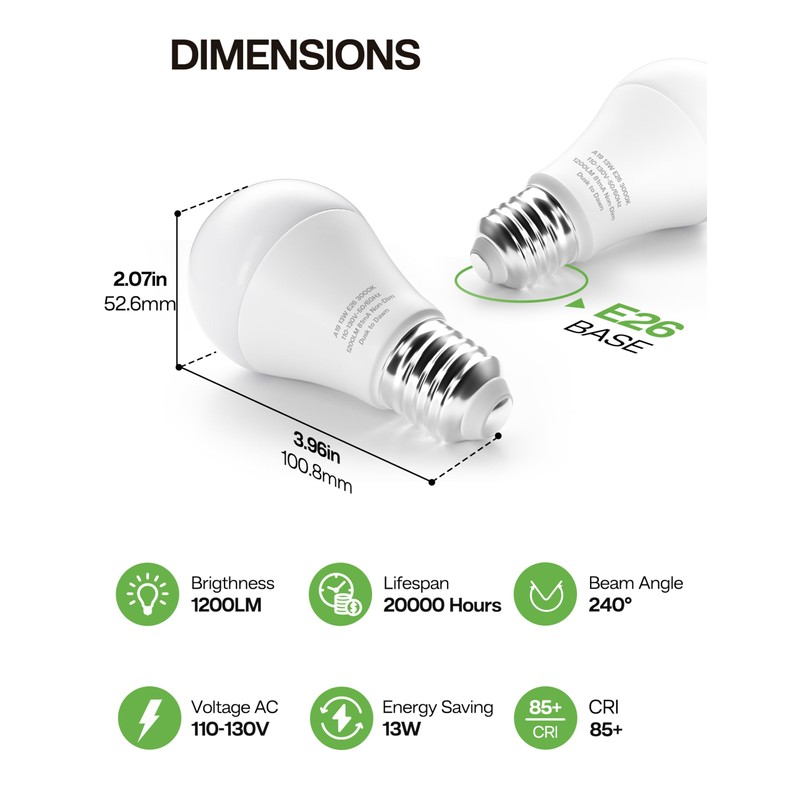Eastiya Dusk to Dawn Sensor LED Outdoor Light Bulb, Warm