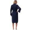 Morgenstern Women's Lightweight Bathrobe, 100% Cotton, Waffle Pique, darkblue