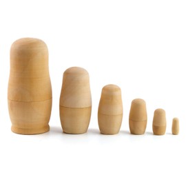 Koogel 6 Set Plain Nesting Dolls DIY Kids Blank Nesting Dolls for Christmas Parent Child Activities DIY Enthusiasts