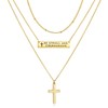 Layered Cross Bible Verse Necklace - Inspirational Jewelry Gift