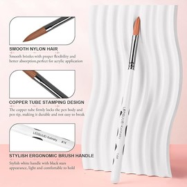 SQUADO Set mit 3 professionellen Nagelpinseln für Acrylnägel, Punktmuster, Pinsel für Nail Art und Salon