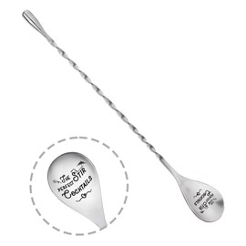 Boyfriend Husband Dad Birthday Gift for Grandpa Cocktail Stir Spoon Gifts for Son Daughter Best Friend Christmas Farewell Gifts for Friends Mixing Metal Spoon Gifts for Bartender Cocktail Fans