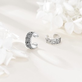 Celtic Knot Ear Cuff Earrings 925 Sterling Silver Celtic Clip On Cartilage Retro Knot jewellery for Women Men