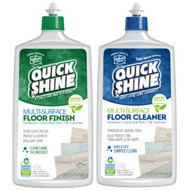 Quick Shine Multi Surface Floor Cleaner & Floor Polish w/Clean Shine Technology 2-27oz Bottles | Use on Hardwood, Laminate, Luxury Vinyl Plank, Tile & Stone | Safer Choice Formulas