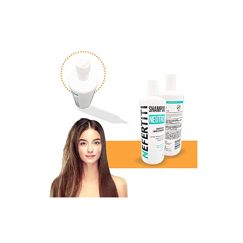 Pack 2 Shampoo Neutro Nefertiti 1L | Limpieza Profunda y