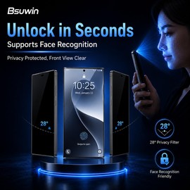 BSUWIN 3 Pack Privacy Screen Protector for Nothing Phone（4a） Pro |Anti-Spy Tempered Glass, Anti-Scratch, 9H Hardness & Easy Installation