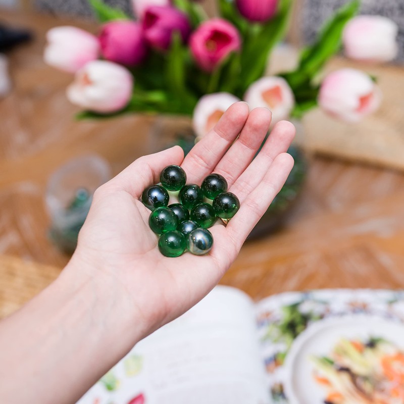Galashield Green Marbles for Vases | Glass Beads Bulk Fillers,