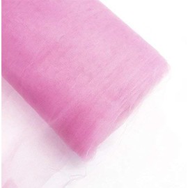 Phantomon 54" by 40 Yards (120 ft) Fabric Tulle Bolt for Wedding, Decoration, DIY Project, Gift Ribbon, Tutu Skirt Sewing Crafting, Chair Sash Bow (Pink)