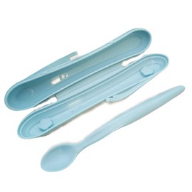Tupperware TupperCare Children's Soft Feeding Spoon Light Blue Blue with Box