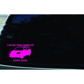 Southern Fried Decals 7" X 4.5" I Make This Minivan Look Good Pink Vinyl Die Cut Decal for Your Car, Truck, Laptop, Window