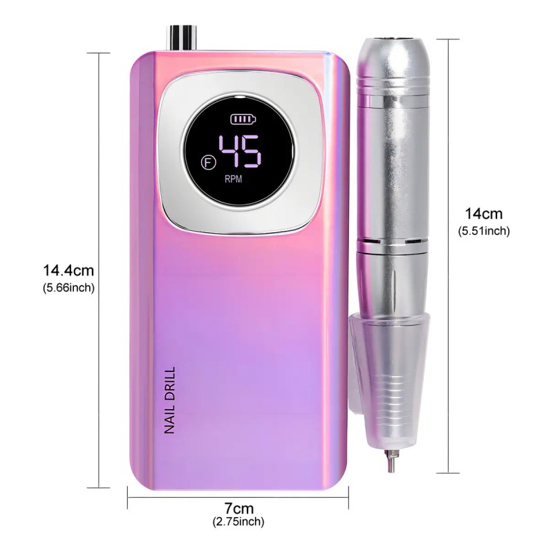 Taladro Uñas Eléctrico Profesional 45000 Rpm Recargabl Color Purple