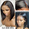 5X5 Bob Wigs Human Hair Straight HD Transparent 5x5 Bob