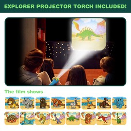 Kids Explorer Kit - Explorer Kit Toys for Kids - Explorer Costume - Kids Safari Hat - Dinosaur Torch Projector included. Explorers Adventure Dress Up Toy for Children 3-7 Years Old.