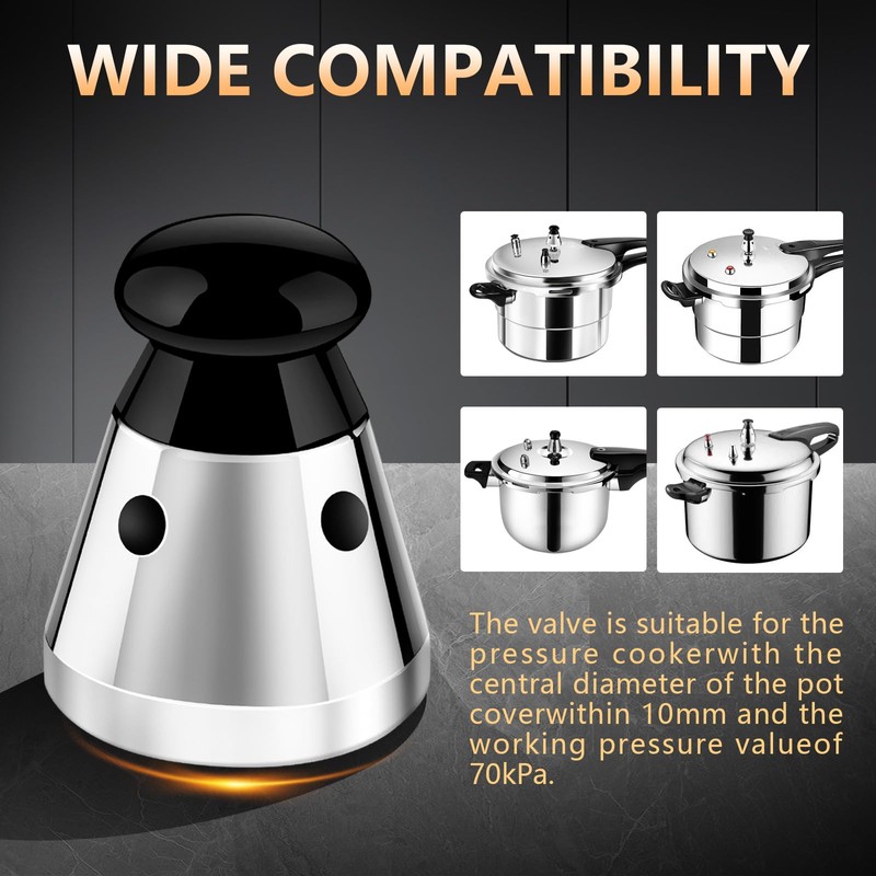 2PCS Universal Pressure Cooker Relief Jigger Valve with Exhaust Rod,