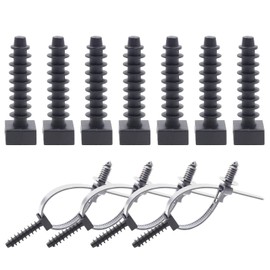 Biqing 100PCS Black Cable Tie Mounts, Up to 9mm Width, Masonry Screw Mounts for Cable Management