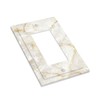 ybclf White Gold Marble Light Switch Cover 1 Gang Single