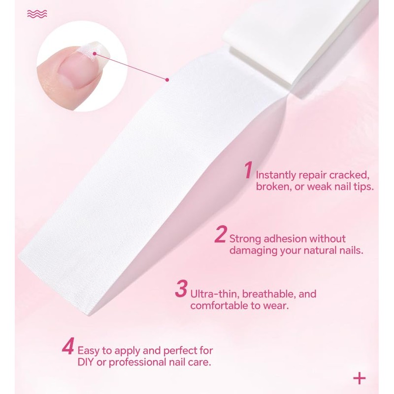 KADS Nail Silk Wrap Self-adhensive Tabs Hairpiece Adhesives White 300cm
