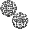 Yopay 2 Pack Cast Iron Trivet Heavy Duty, 7.7 inch
