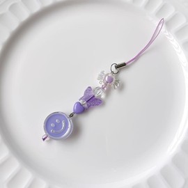 Purple Fairy Kpop keychain Cute Phone Charm,Trendy Y2K Fashion Journal Binder Planner Charm, party favor, gift for her - Color: Smiley face