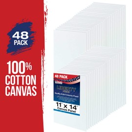 US Art Supply 11 X 14 inch Professional Artist Quality Acid Free Canvas Panels 48-Pack (4 Full Cases of 12 Single Canvas Panels)