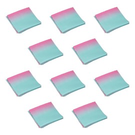 50 Pcs Polyester Fabric Square 4cmx4cm Gradient Polyester Fabric for DIY Crafts Sewing, Pink and Green