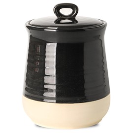 Hasense Ceramic Kitchen Canister, 88 OZ Coffee Canister with Lid, Airtight Food Storage Jar for Coffee Bean, Nuts, Candy, Spice, Flour and Herb, Large Food Container, Kitchen Decor, Black