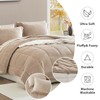 AMBERSPACE Plush King Size Comforter Set 7 Pieces, Light Taupe