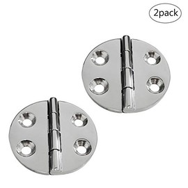keehui Marine Grade316 Stainless Steel Mirror Polished Cast Round Hinge Dia 2.5" for Door,Cabinet Boat, RVs (Pair)