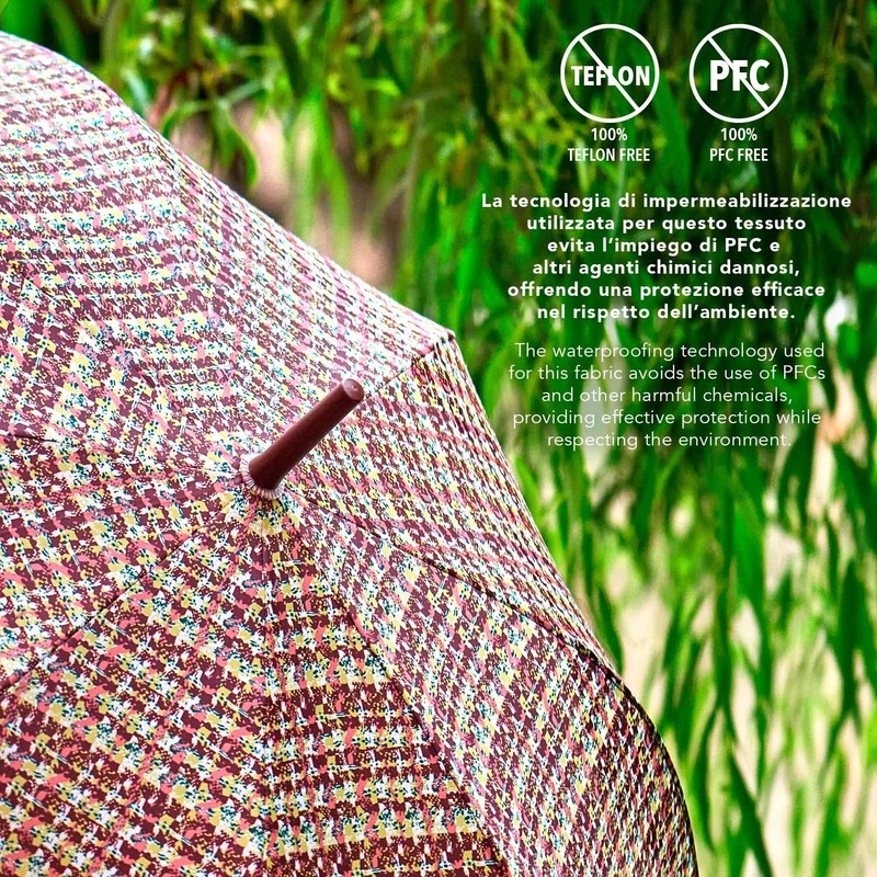 PERLETTI Multicoloured Automatic Umbrella for Women with Dots - Pocket