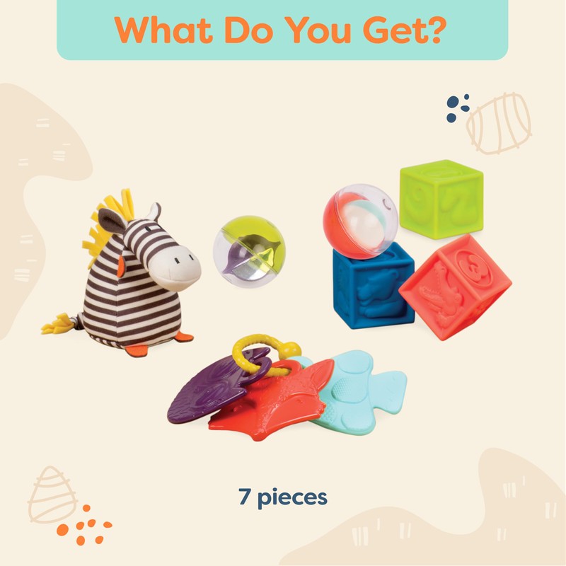 B. toys - Sensory Baby Play Set - Building Blocks,