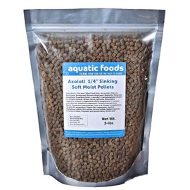 Axolotl Food, 1/4" Soft Moist Sinking Pellets, Rangen's Salmon Sinking Pellets for Adult Size Axolotl. Also Shrimp, Snails, Crabs, Crayfish, Plecos, Catfish, All Tropical Fish...3-lb Bag