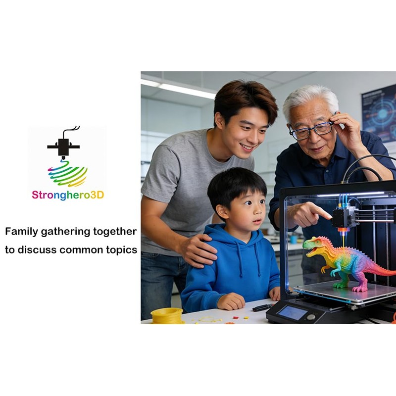 Stronghero3D PETG 3D Printer Filament 1.75mm,Multi Color,Translucent Rainbow,1kg(2.2lbs) Accuracy +/-0.05mm