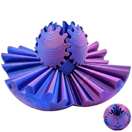 Gear Ball-3D Printing Gear Ball Rotating Ball,Gear Toy for Stress Relief,Cube Fidget Toy,Gear Sphere Gear Ball Fidget Toy,Stress Ball,Fidget Ball,Sensory Fidget Toy for Kids Adults（Purple）