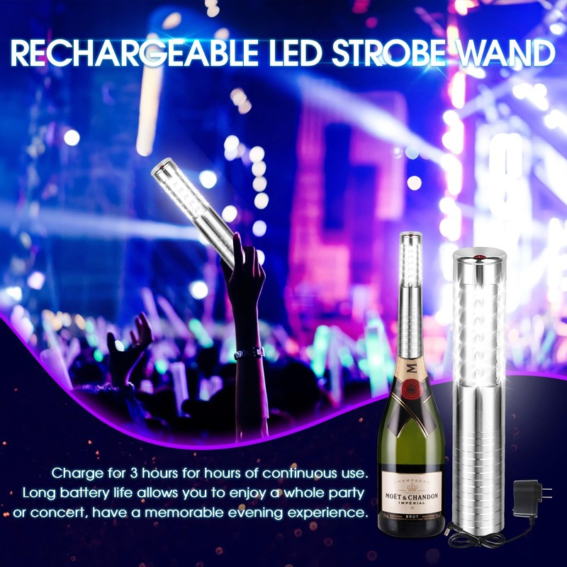 4 Pieces LED Strobe Baton Light Bottle Service Lights Bright