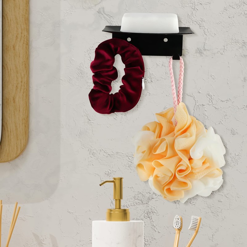 Soap Dish for Shower, 4 Slot Self-Adhesive Soap Holder for