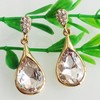 Navachi 18k Gold Plated Clear Crystal Green Pear-shaped Zirconia Az1113d
