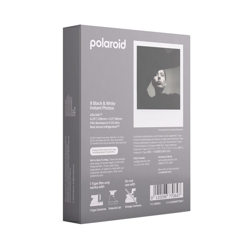 Polaroid 6001 Instant film, black and white for i-Type