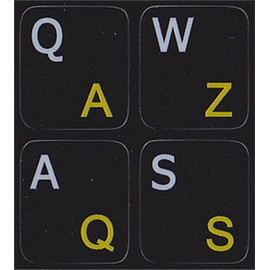 Online-Welcome Mac French Azerty English US Keyboard Label Black