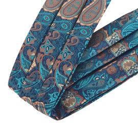 WANYING Men's Tie Scarf Ascot Tie Scarves Cravat Ties Retro Chic for Gentleman - Paisley Blue Brown