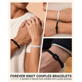 UNGENT THEM Matching Couples Bracelets Pinky Promise Long Distance Relationship Christmas Birthday Valentines Sweetest I Love You Gifts for Him Her Boyfriend Girlfriend Bf Gf His Hers Men Women
