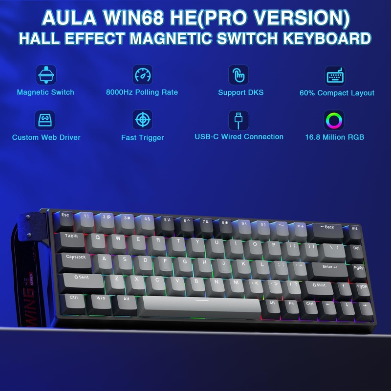 AULA WIN68 HE PRO - Hall Effect Gaming Keyboard with