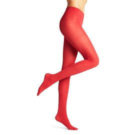 FALKE Women's Pure Matt 50 DEN W Ti Semi-Opaque Plain 1 Pair Tights, Red Scarlet 8228, M