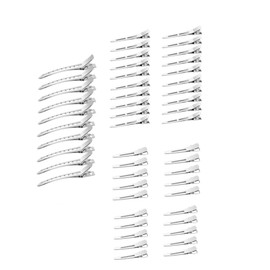 Changyeah Alligator Hair Clips Metal Flat Hair Clips,50 Pcs Duck Bill Clips,Duck Bill Clips,Rustproof Metal Alligator Curl Clips with Holes for Hair Styling,Styling Sectioning(Silver)
