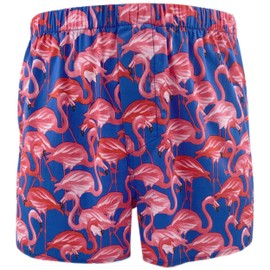 ROCK ATOLL - Calzoncillos tipo calzones de algodón suave para hombre, diseño divertido de talla S-XXL, Estampado de flamenco brillante, Large