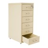 FTUREPAC 6 Drawer File Cabinet with Lock, Beige Vertical Filing